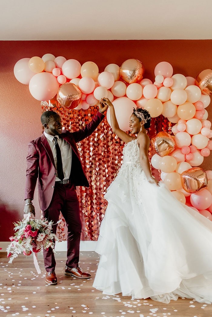 wedding gown balloon style