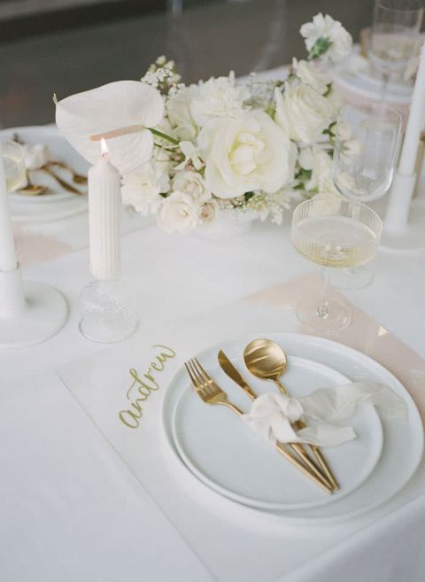 An All-White Dinner Party  White party decorations, White dinner