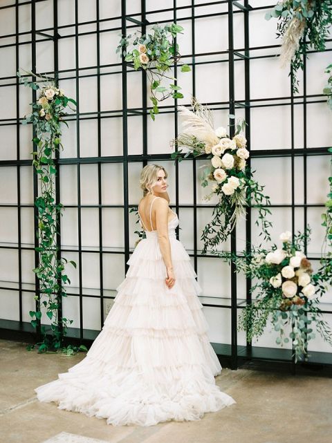 Romantic Industrial Style Blends a Ruffled Wedding Dress with a City ...