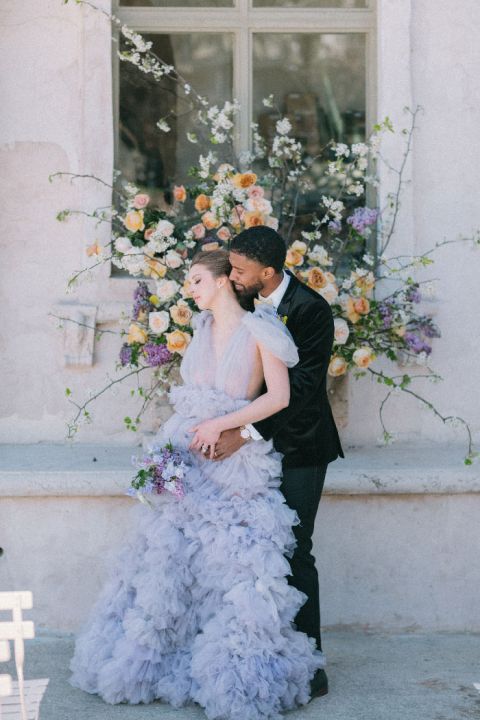 Blue and outlet purple wedding dress