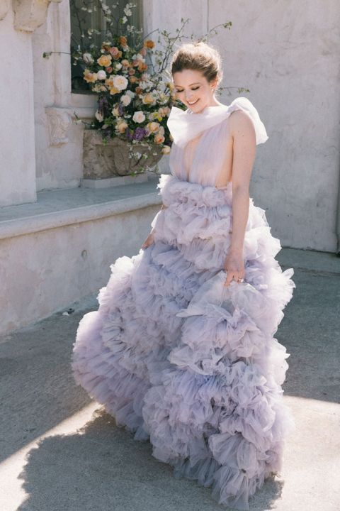 purple colored wedding dresses