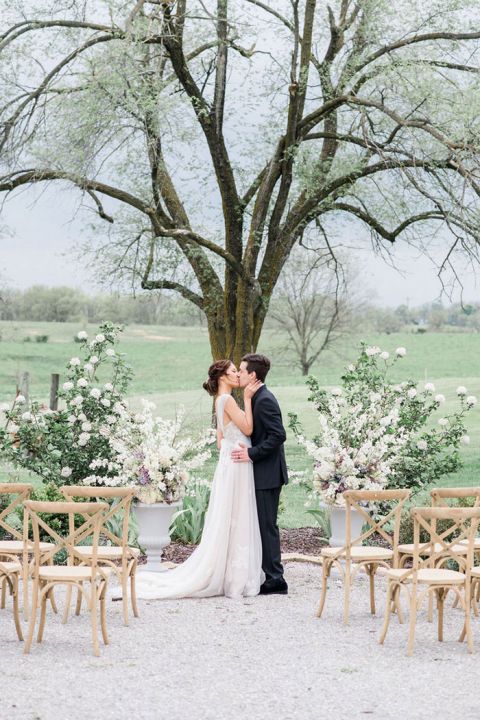 French Country Cottage Wedding Style  in Purple and White