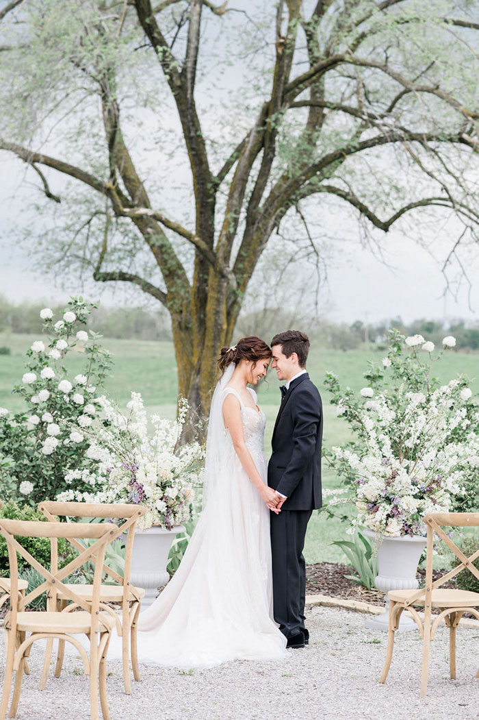 French Country Cottage Wedding Style in Purple and White - Hey Wedding Lady