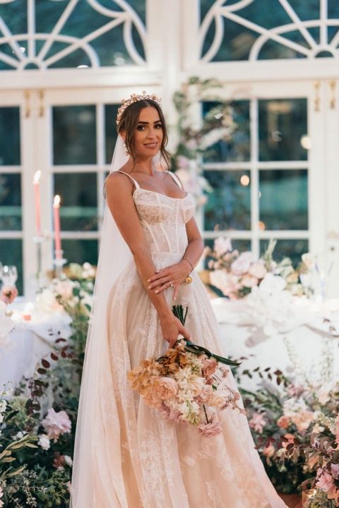 Real Bride in a Couture Lace Wedding Dress