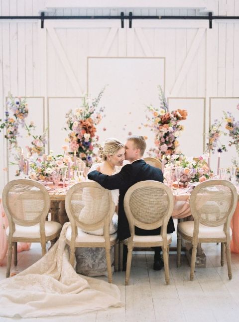 Vintage White Barn Wedding with French Country Style