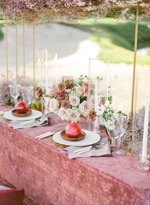 A Fall Boho Luxe Picnic with Pomegranate Champagne - Hey Wedding Lady