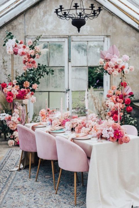 Gorgeous & Trendy Pink Decor Ideas For Wedding Functions