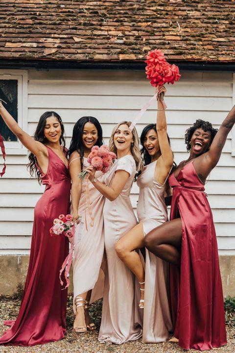 Blush shop wedding party