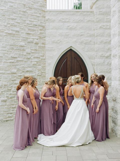 Purple summer cheap wedding dress