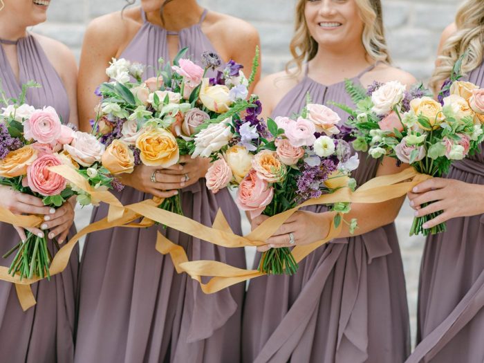 Yellow and Lavender Summer Wedding in a White Barn - Hey Wedding Lady