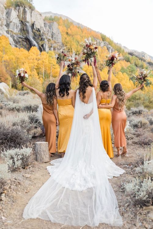 Wedding Reception in Yellow Dresses