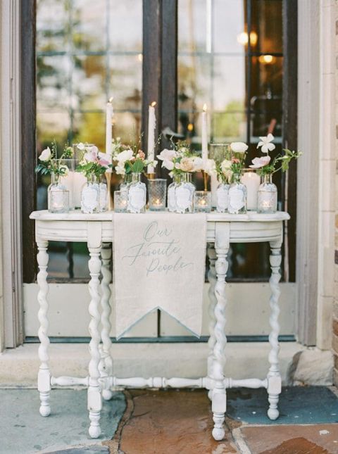 Mini Wedding Escort Card Table Ideas